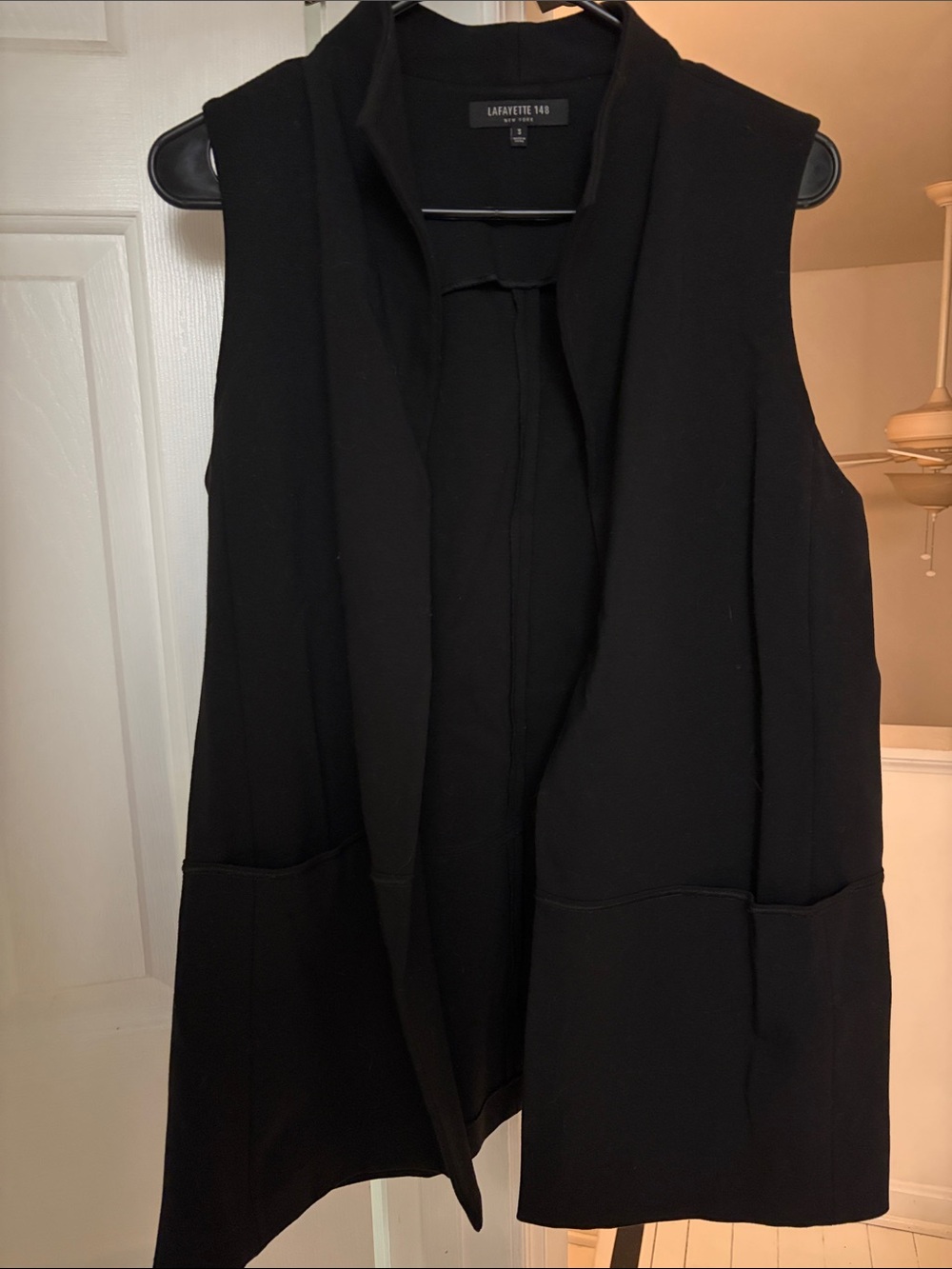 Lafayette 148 New York Black Open-Front Vest